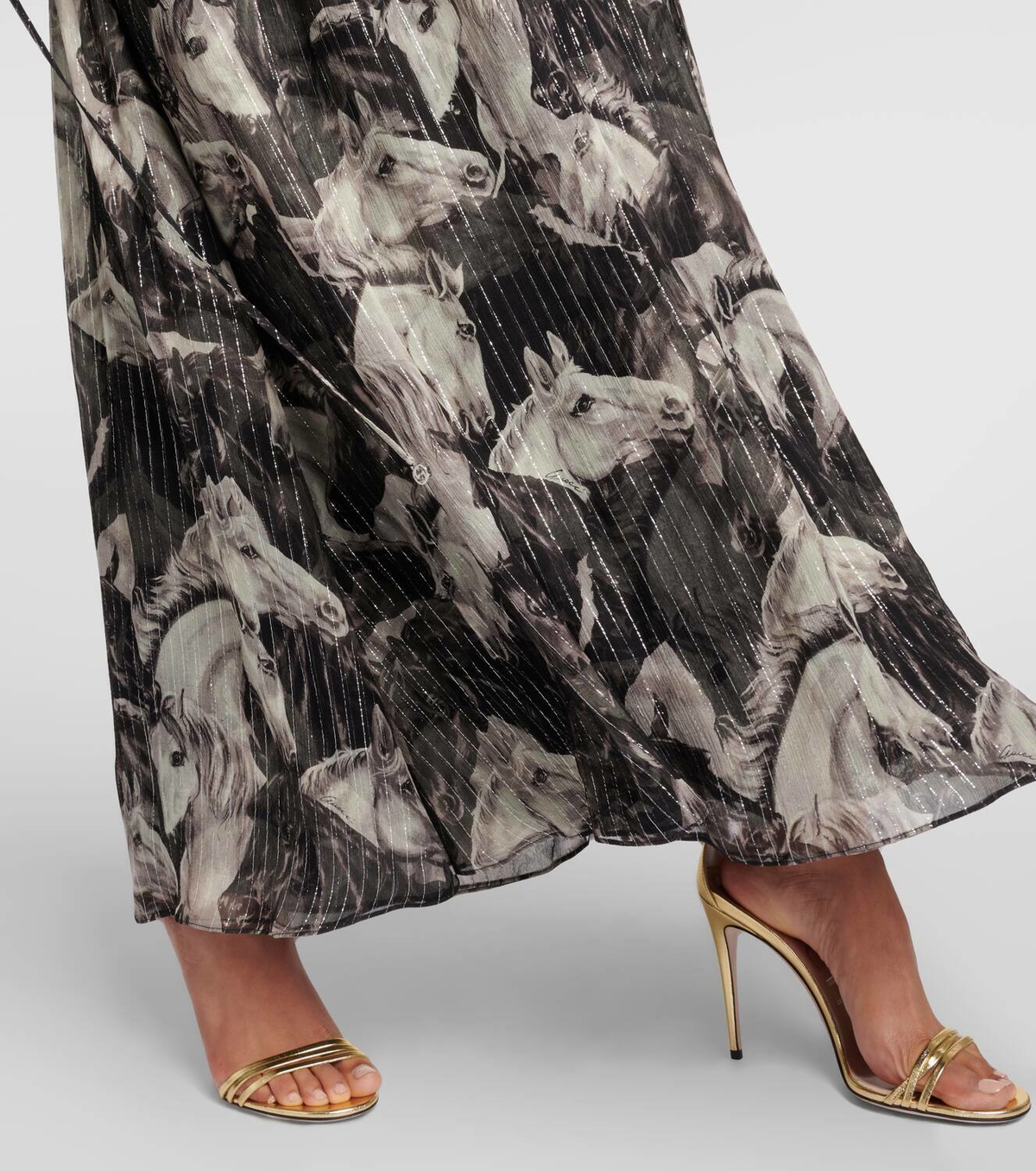 Gucci Printed metallic silk-blend maxi dress Gucci Gucci Printed metallic silk-blend maxi dress Gucci