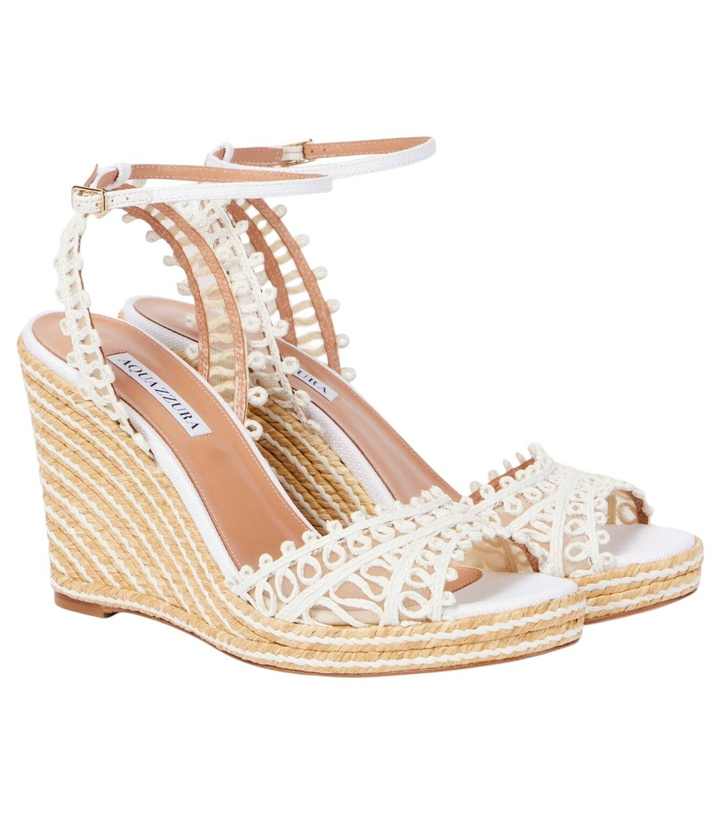 Photo: Aquazzura Kahlo 105 raffia espadrille wedges