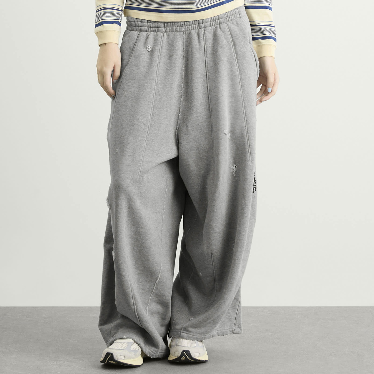 Needles Women's Deconstructed H.D. Sweat Pants in Heather Grey
