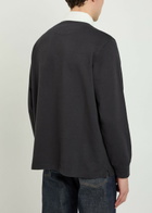 JW Anderson Art Club Embroidered Cotton Polo Shirt Black