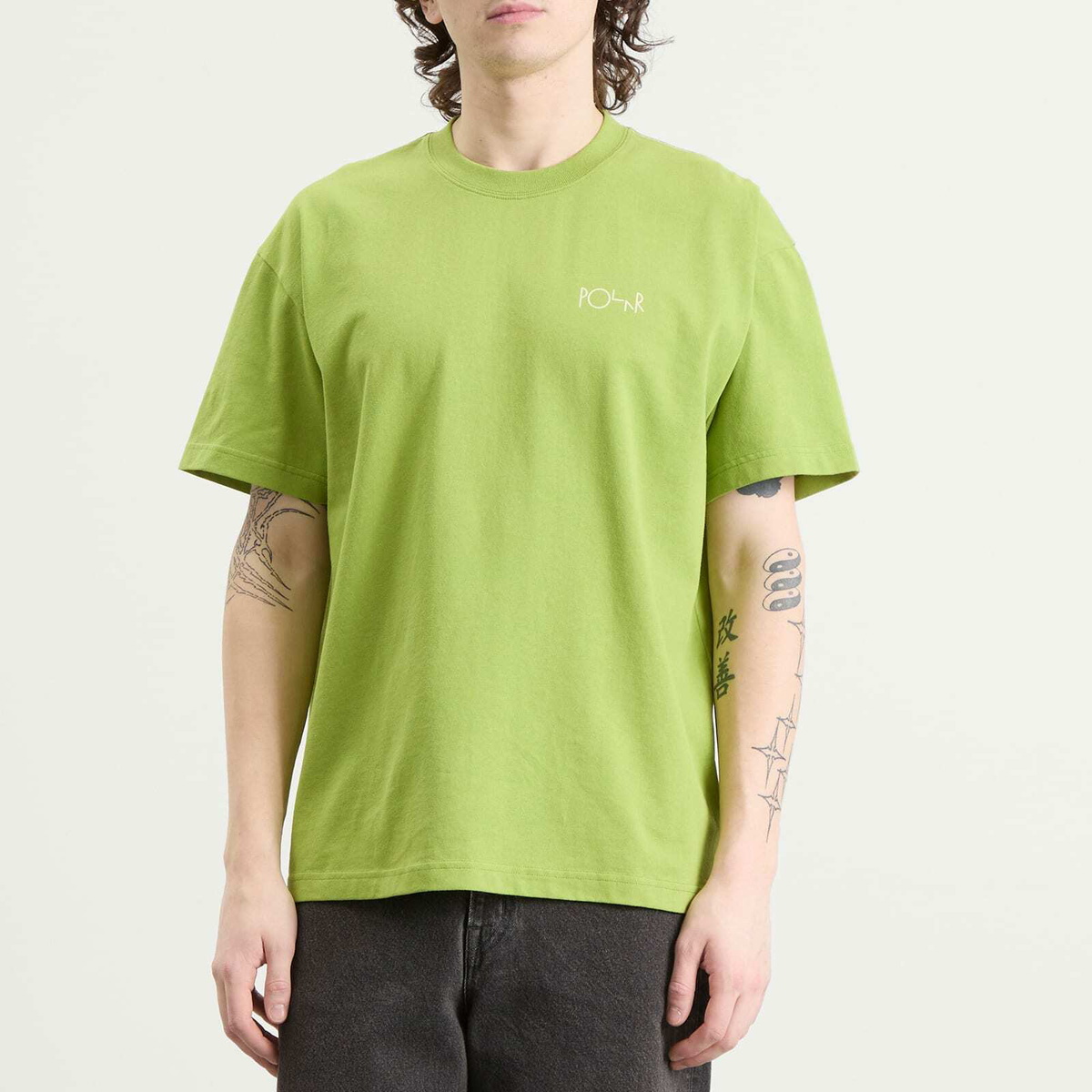 Polar Skate Co. Men's Stroke Logo Contrast T-Shirt in Peridot