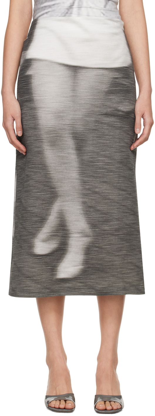 ELLISS Gray Dancing Midi Skirt