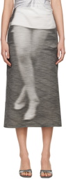 ELLISS Gray Dancing Midi Skirt