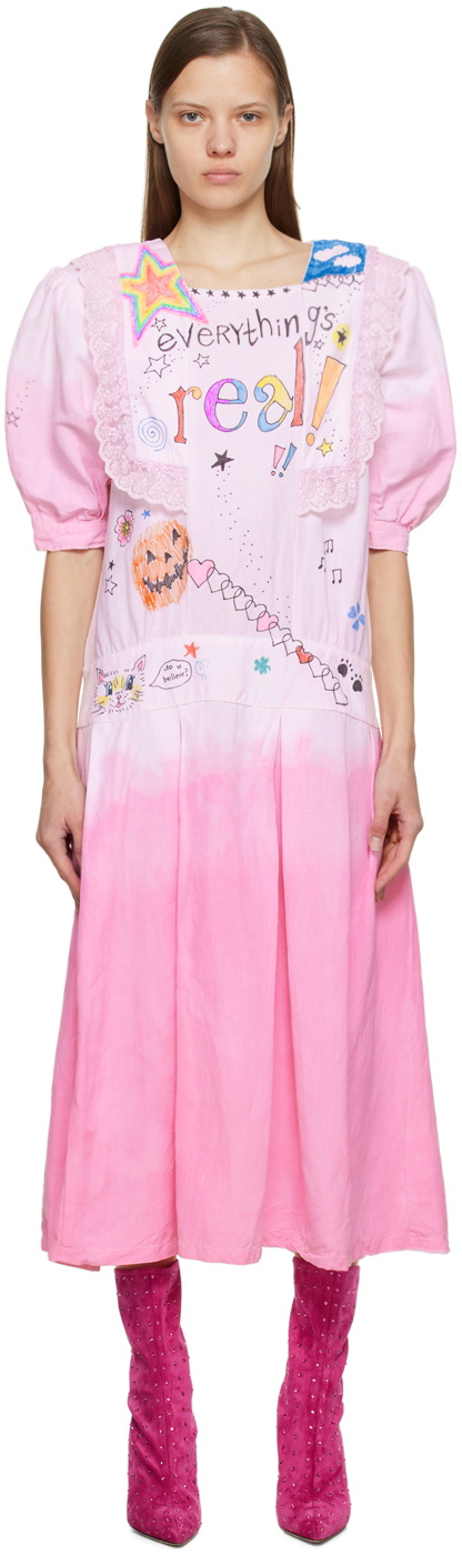 HOLLYWOOD GIFTS SSENSE Exclusive Pink Everything's Real Midi Dress
