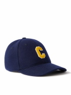 CELINE - Logo-Appliquéd Virgin Wool-Blend Flannel Baseball Cap - Blue
