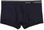 Calvin Klein Underwear Three-Pack Blue Microfiber 'CK ONE' Trunk Boxers