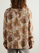 Our Legacy - Heusen Oversized Convertible-Collar Floral-Print Linen Shirt - Brown