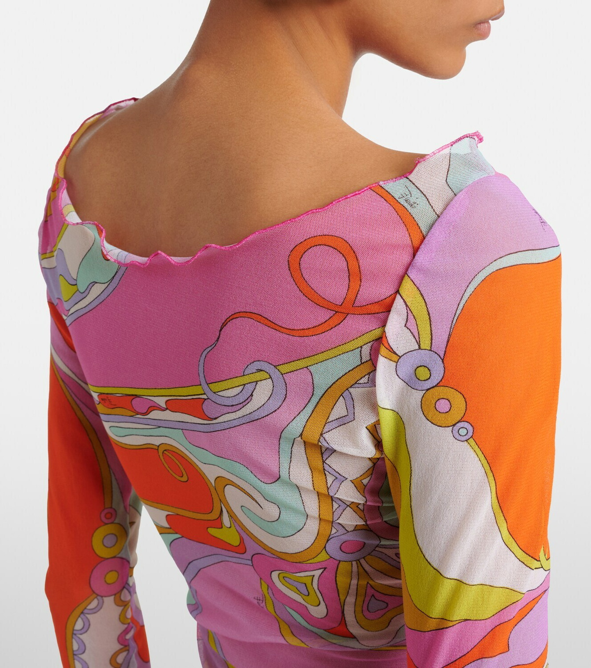 Pucci Orchidee sheer tulle top