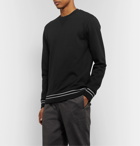 Mr P. - Striped Loopback Cotton-Jersey Sweatshirt - Black