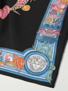 Versace - Straight-Leg Printed Silk-Twill Shorts - Black