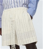 Wales Bonner - Cassette striped linen and cotton shorts