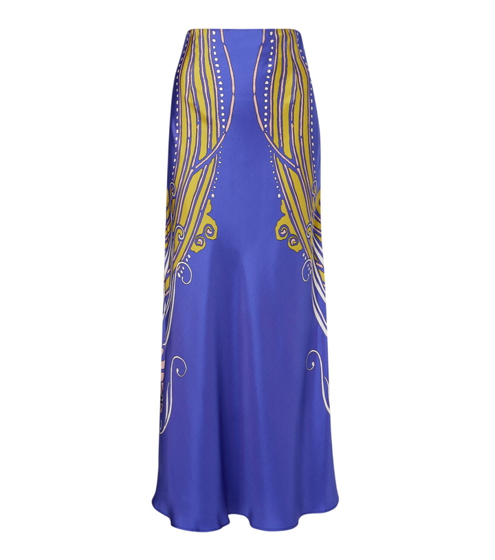 Photo: La DoubleJ Sleek printed silk satin maxi skirt