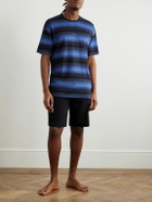 Paul Smith - Logo-Embroidered Striped Cotton and Modal-Blend Piqué T-Shirt - Blue
