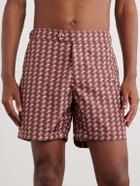 Mr P. - Wiggle Geo Straight-Leg Mid-Length Printed Swim Shorts - Pink