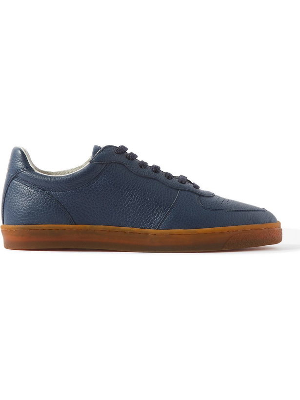 Photo: Brunello Cucinelli - Full-Grain Leather Sneakers - Blue