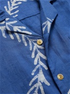 Post-Imperial - Ijebu Camp-Collar Printed Cotton Shirt - Blue