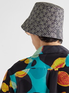 Loewe - Reversible Logo-Jacquard Cotton-Blend and Shell Bucket Hat - Blue