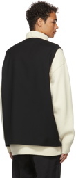 Jil Sander Black Wool Gabardine Vest