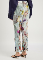Julia Heuer Daliah Crushed Printed Pleated Trousers Blue