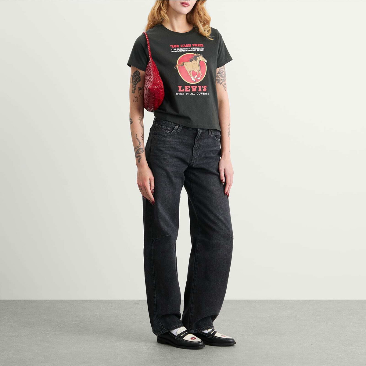 Levi's Women's Horse Print T-Shirt in Pirate Black