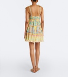 Camilla Floral embellished tiered silk minidress