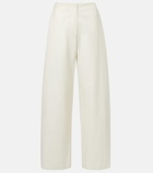 The Row Galileo cotton and silk barrel-leg pants