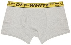 Off-White Three-Pack Grey & Yellow Classic Industrial Boxers