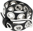 VAQUERA Black Grommeted Leather Bracelet