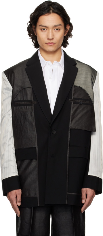 Photo: Feng Chen Wang Black Deconstruction Patchwork Blazer