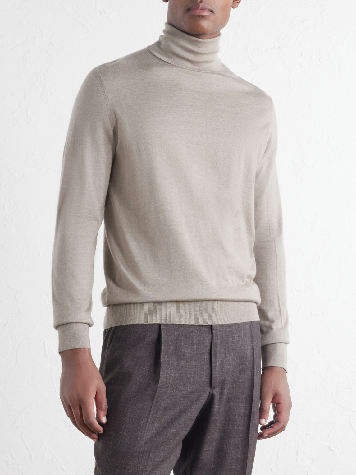 Zegna - Cashmere and Silk-Blend Turtleneck Sweater - Brown