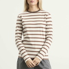 Auralee Women's Gradient Stripe Long Sleeve T-Shirt in Fade Brown Stripe