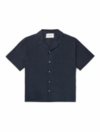 FRAME - Camp-Collar Organic Cotton-Sateen Shirt - Blue