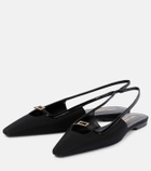 Saint Laurent - Blade leather-trimmed slingback flats