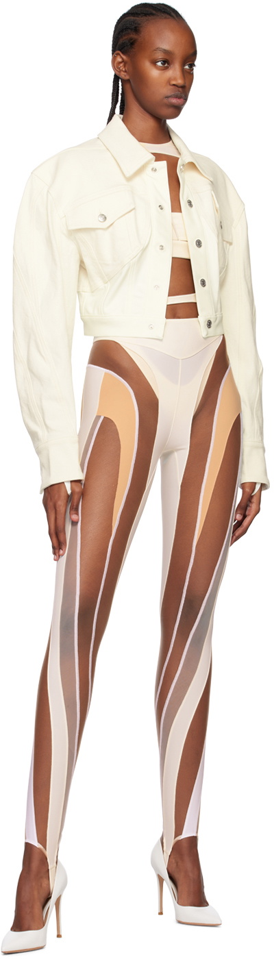 Mugler White Cutout Bodysuit