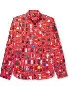 Balenciaga - Button-Down Collar Printed Cotton-Poplin Shirt - Red