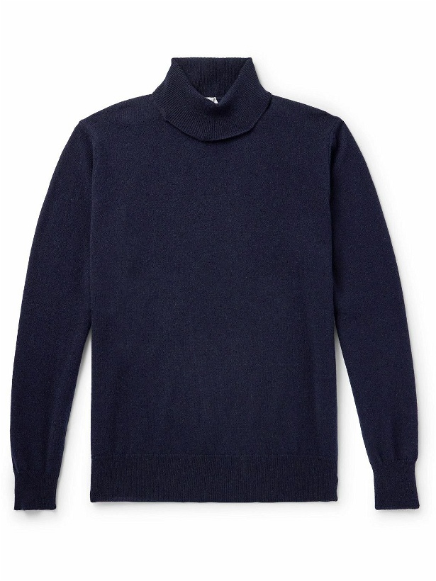 Photo: Caruso - Wool and Cashmere-Blend Rollneck Sweater - Blue