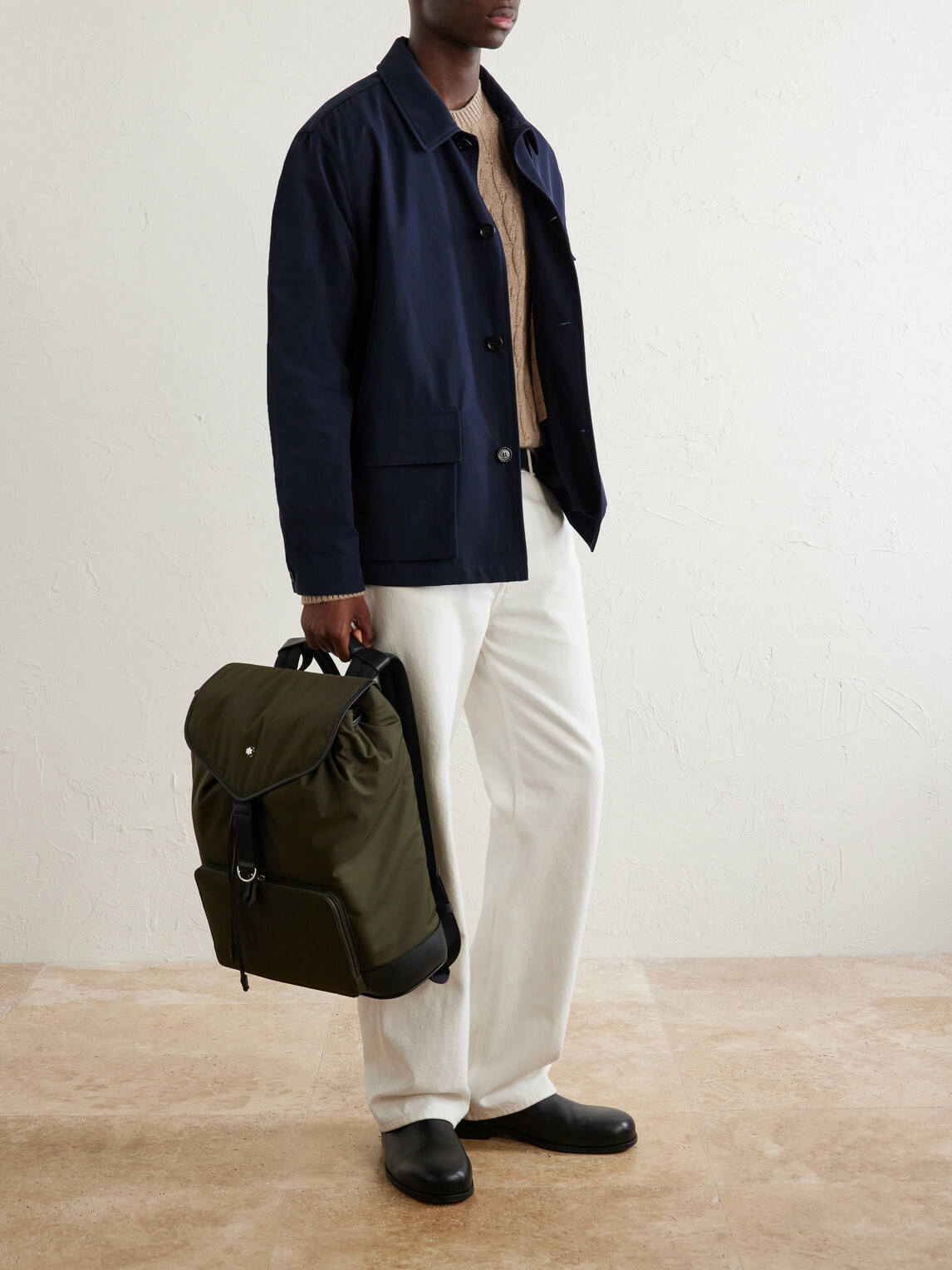 Montblanc - Panorama Leather-Trimmed Shell Backpack