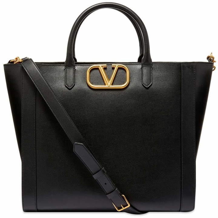 Photo: Valentino V-Logo Leather Tote Bag