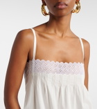 Saint Laurent Embroidered cotton poplin maxi dress