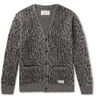 Wacko Maria - Leopard Jacquard-Knit Cardigan - Gray