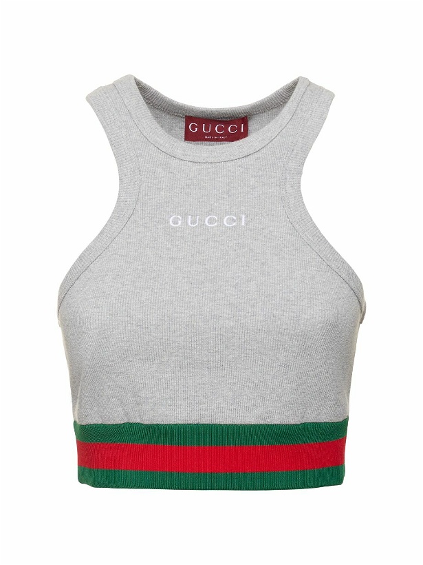 Photo: GUCCI Cotton Blend Tank Top with Web