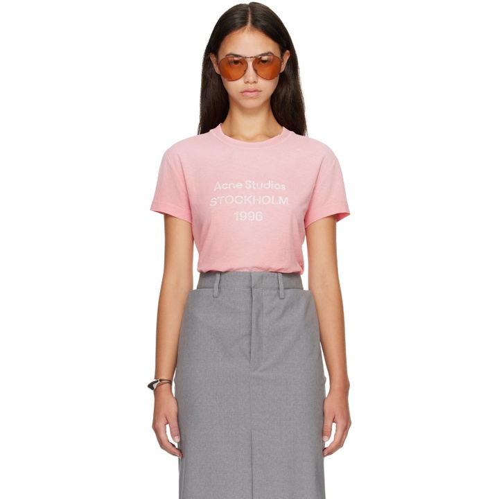 Photo: Acne Studios Pink Fitted Logo T-shirt