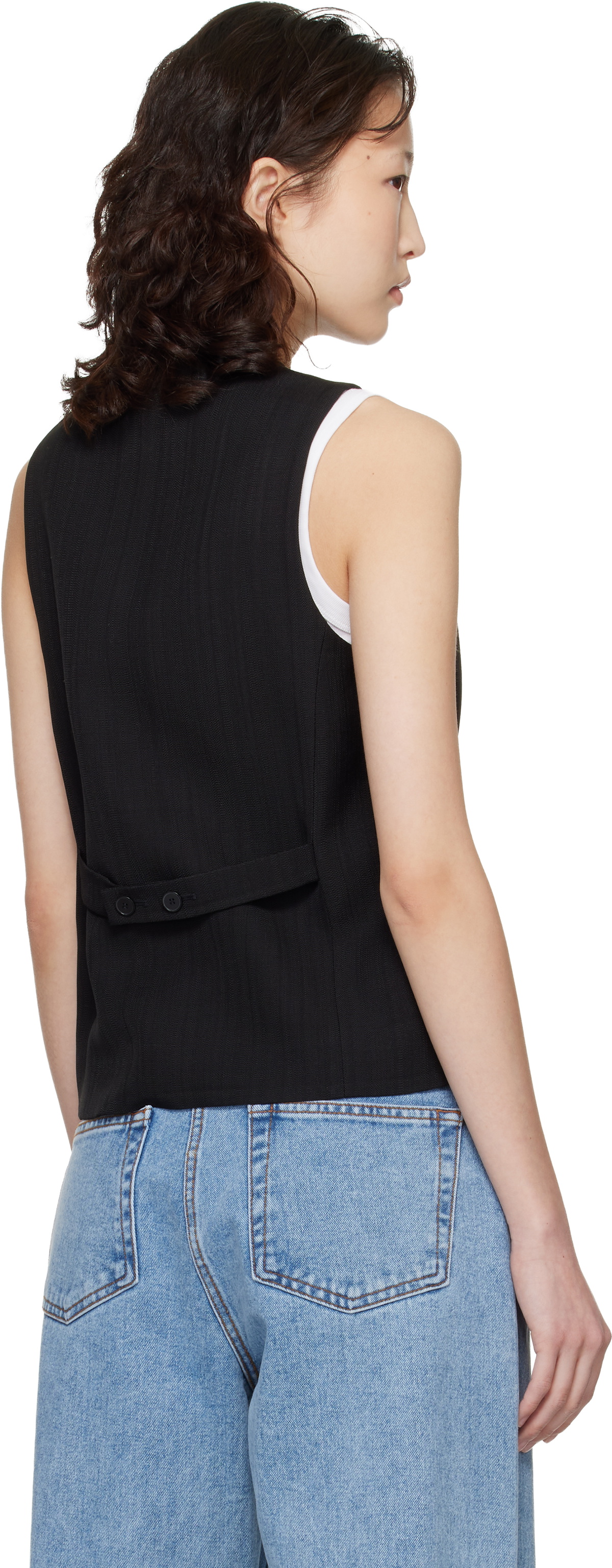 Loulou de Saison Black Paco Tailored Waistcoat