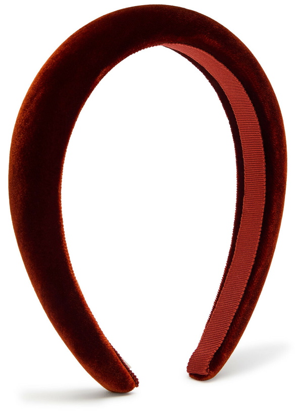Photo: Jennifer Behr Tori Padded Velvet Headband - Terracotta - One Size