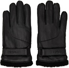Hugo Black Leather Gloves