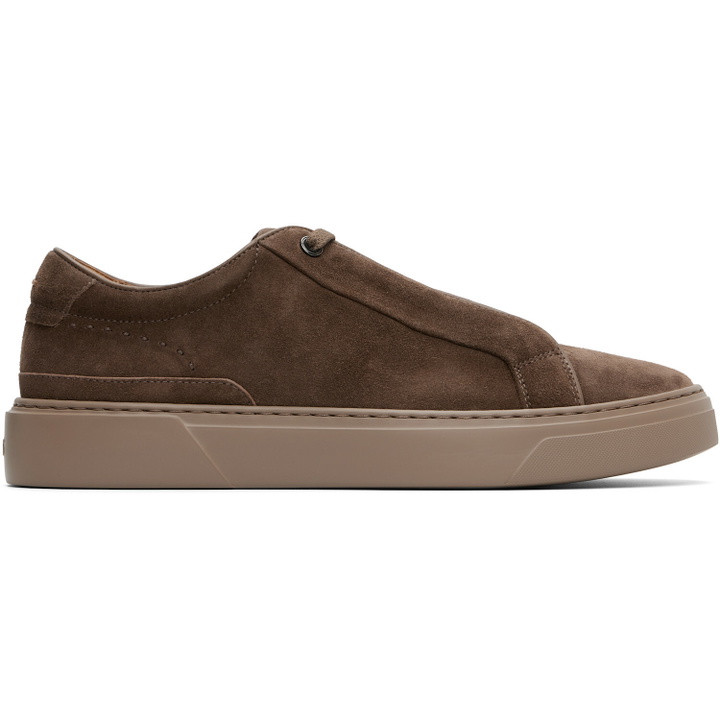 Photo: BOSS Taupe Gary Suede Sneakers