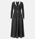 Self-Portrait Belted ribbed-knit midi dress