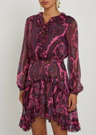Etro Paisley-print Silk-chiffon Mini Dress Multicoloured