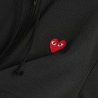 Comme des Garçons Play Red Emblem Zip Hoodie in Black
