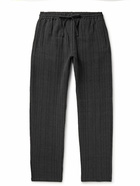 Kardo - Roy Slim-Fit Straight-Leg Cotton Drawstring Trousers - Black